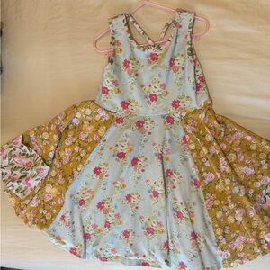 SweetHoney Floral Kids Swing Dress - Pink and Yellow